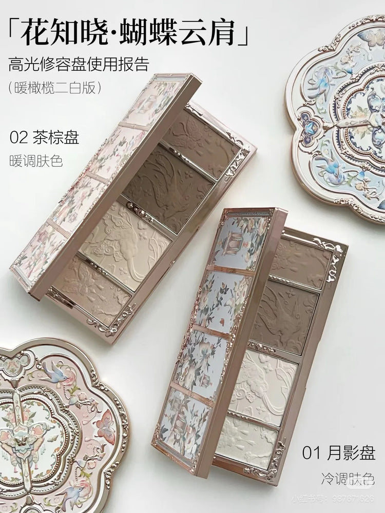 Flower Knows Butterfly Highlight Long Lasting Matte Natural Nose Shadow Brightening Contour Modification Face Makeups