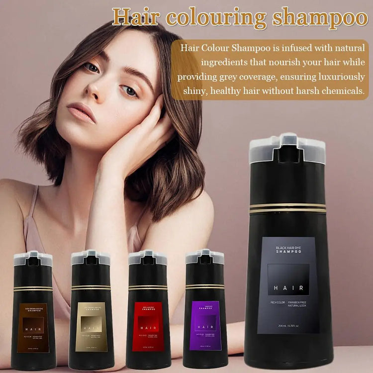 Nova Hair Dye Shampoo,Nova Hair Instant Dye Shampoo,Hair Dye Coloring Shampoo for Gray Hair Nourish Hair Care 200Ml