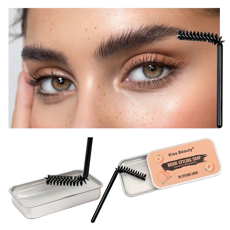 Waterproof Eyebrow Styling Gel Brows Wax Sculpt Soap Long-Lasting 3D Wild Brow Styling Quick Drying Easy to Wear Eyebrow Makeup
