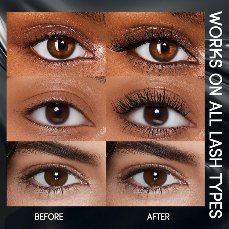 Ultra Long Lasting Mascara 4D Waterproof Mascara Liquid Fiber Mascara 360 Degree Spiral Brush Eyelashes Extension Makeup
