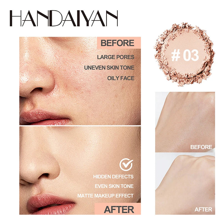 24 Hour Oil Control Pressed Powder Natural Matte Brighten Lasting Waterproof Setting Loose Powder Nude Translucent Powder Makeup