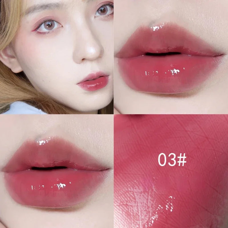 6 Colors Crystal Jelly Moisturizing Plumping Lip Gloss Makeup Sexy Plump Lip Glow Oil Tinted Lip Plumper Pearl Ribbon Shines