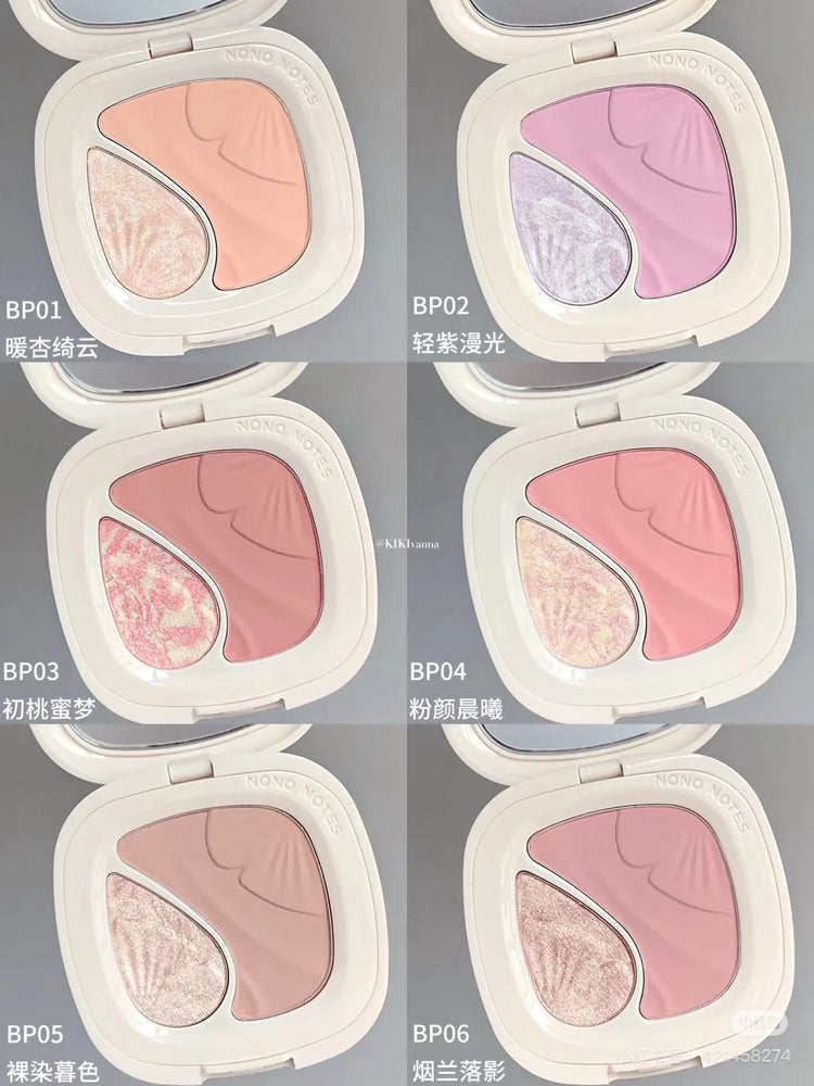 Nono Note Blush Highlight All-In-One Expansive Color Brightening Natural Blush Matte Pearl Face Makeup