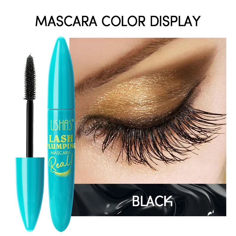 Ultra Long Lasting Mascara 4D Waterproof Mascara Liquid Fiber Mascara 360 Degree Spiral Brush Eyelashes Extension Makeup