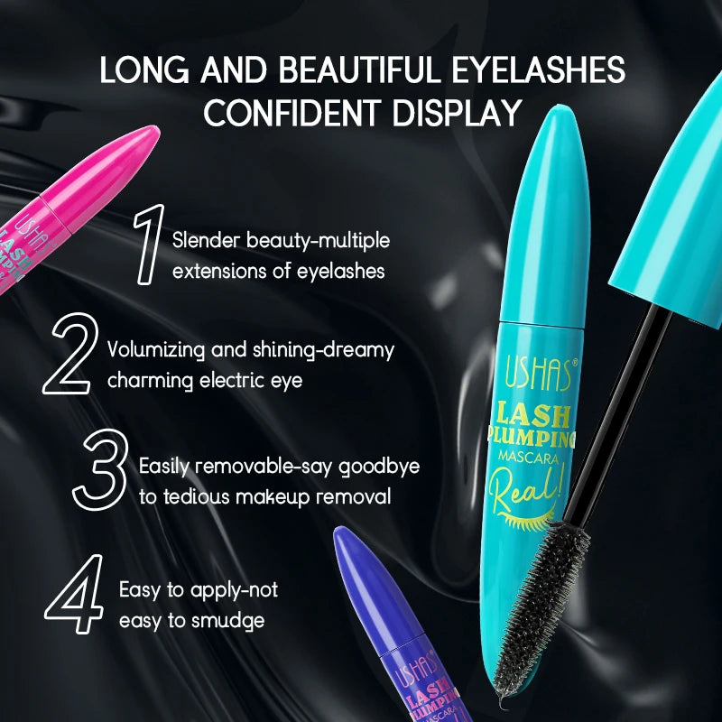 Ultra Long Lasting Mascara 4D Waterproof Mascara Liquid Fiber Mascara 360 Degree Spiral Brush Eyelashes Extension Makeup