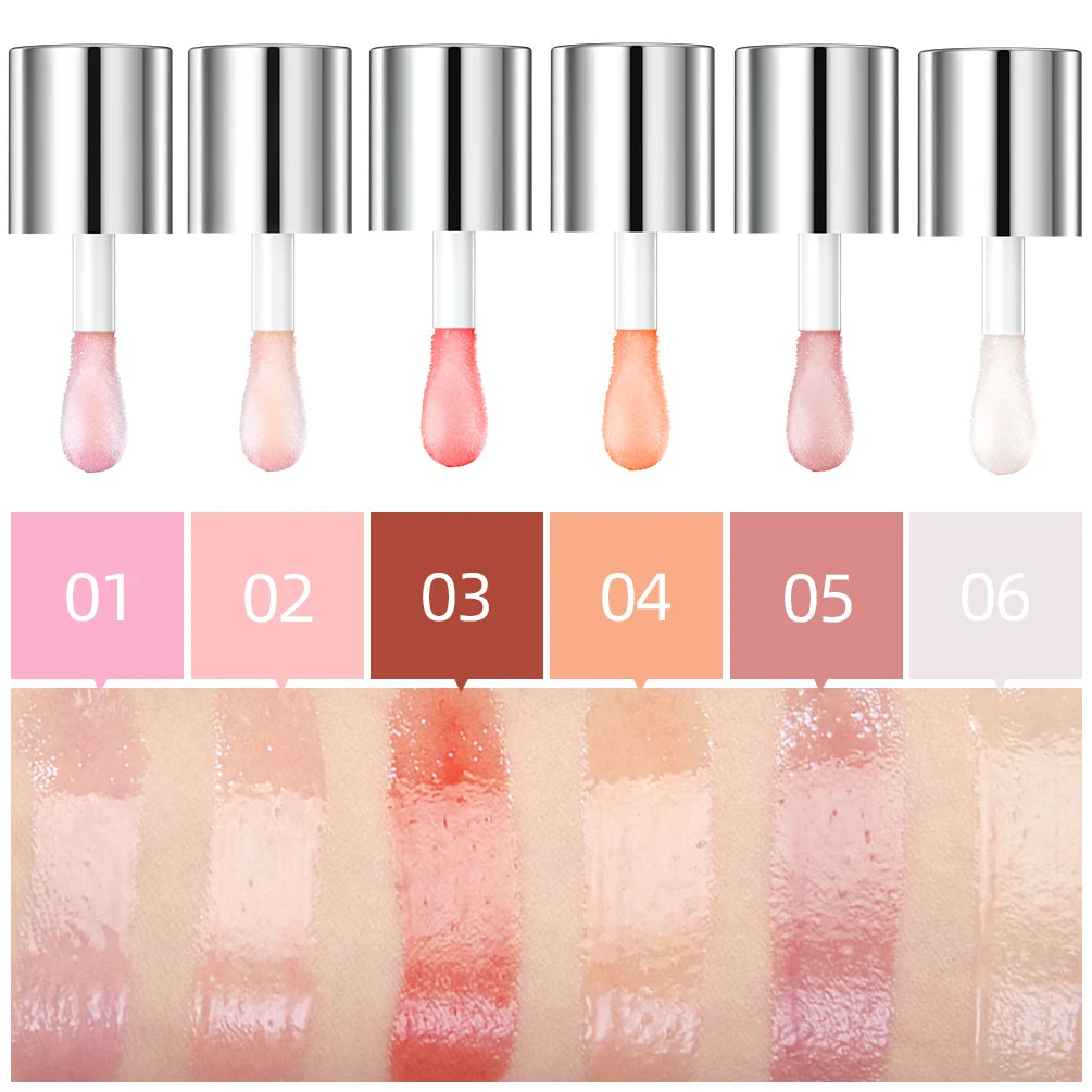 Crystal Jelly Moisturizing Lip Oil Plumping  Makeup Sexy Plump Lip Glow Oil Tinted Lip Plumper Lip Care 6 Colors