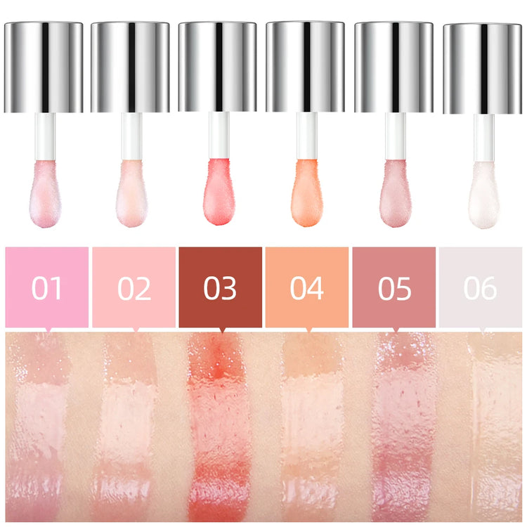 Crystal Jelly Moisturizing Lip Oil Plumping  Makeup Sexy Plump Lip Glow Oil Tinted Lip Plumper Lip Care 6 Colors