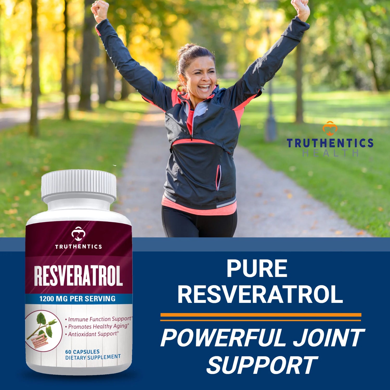 Resveratrol Supplement 1200Mg (2 Pack) - Trans-Resveratrol Extra Strength Antioxidant, Vegan Capsules