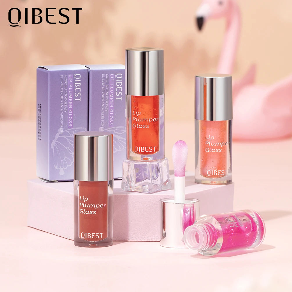 Crystal Jelly Moisturizing Lip Oil Plumping  Makeup Sexy Plump Lip Glow Oil Tinted Lip Plumper Lip Care 6 Colors