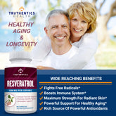 Resveratrol Supplement 1200Mg (2 Pack) - Trans-Resveratrol Extra Strength Antioxidant, Vegan Capsules