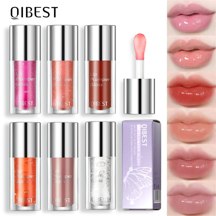 Crystal Jelly Moisturizing Lip Oil Plumping  Makeup Sexy Plump Lip Glow Oil Tinted Lip Plumper Lip Care 6 Colors