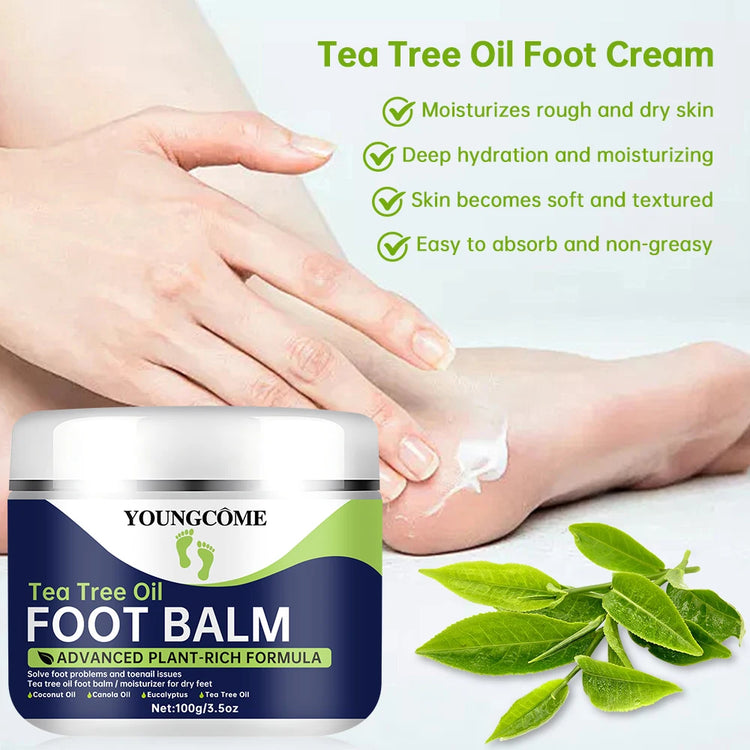 Tea Tree Oil Foot Cream Softens Dry Cracked Feet Removes Dead Skin Exfoliates Daily Foot Care Penetrates Moisturizes Nourishes