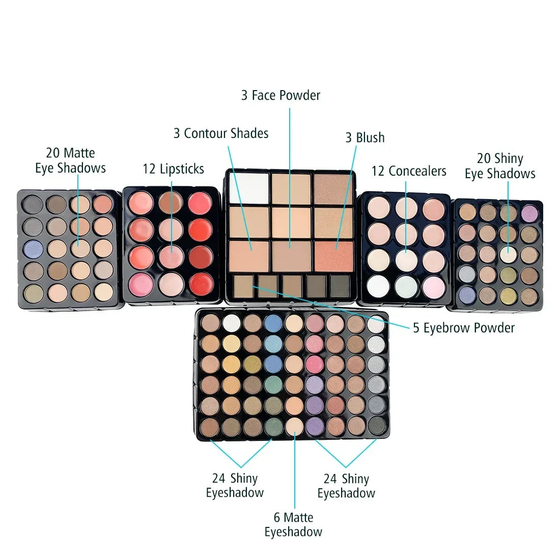 Makeup Set Box Eyeshadow Lip Blush Nail Polish Eyebrow Pencil Multi-Functional Palette Christmas Wedding Birthday Gifts Cosmetic