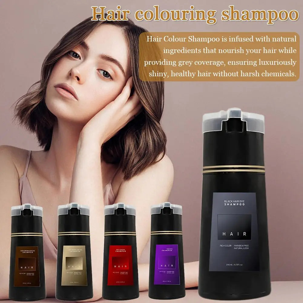 Nova Hair Dye Shampoo,Nova Hair Instant Dye Shampoo,Hair Dye Coloring Shampoo for Gray Hair Nourish Hair Care 200Ml