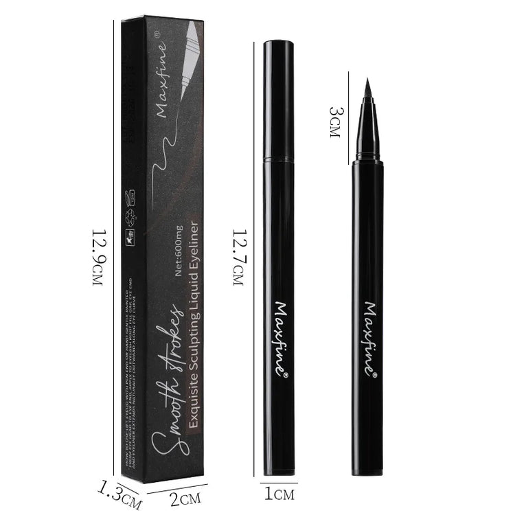 1PC Black Liquid Eyeliner Pen Ultra-Fine Eye Liner Tip Long-Lasting Quick Drying Anti-Sweat Waterproof Smooth Matte Eyeliner