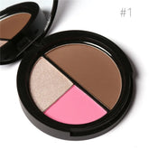 Blush Contour Highlight Palette 3 in 1 Face Makeup Set Long Lasting Highlighter Blusher Palette Natural Cosmetics
