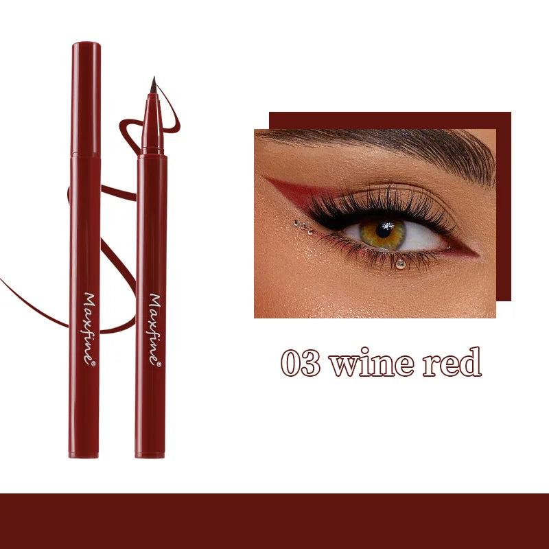 1PC Black Liquid Eyeliner Pen Ultra-Fine Eye Liner Tip Long-Lasting Quick Drying Anti-Sweat Waterproof Smooth Matte Eyeliner