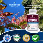 Resveratrol Supplement 1200Mg (2 Pack) - Trans-Resveratrol Extra Strength Antioxidant, Vegan Capsules