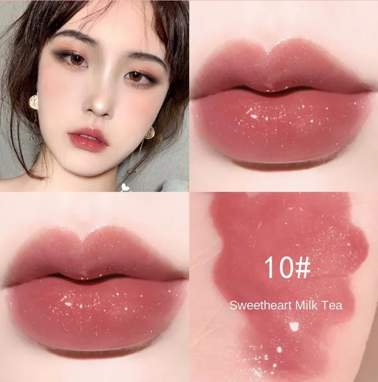 6 Colors Crystal Jelly Moisturizing Plumping Lip Gloss Makeup Sexy Plump Lip Glow Oil Tinted Lip Plumper Pearl Ribbon Shines