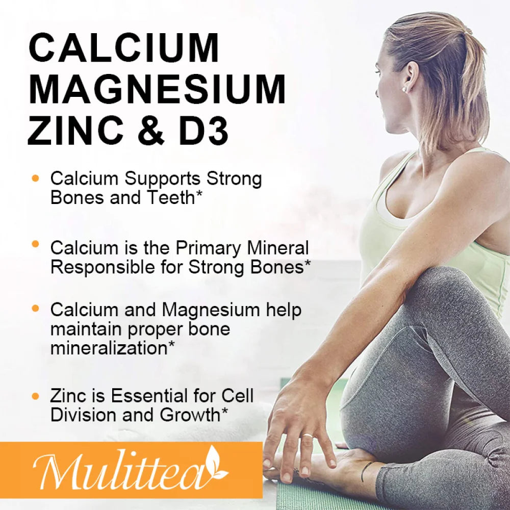 Calcium Magnesium Zinc Capsules with Vitamind3 for Strong Bones & Teeth|Nerve & Immune Function Support,120Pc