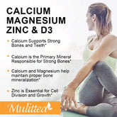 Calcium Magnesium Zinc Capsules with Vitamind3 for Strong Bones & Teeth|Nerve & Immune Function Support,120Pc