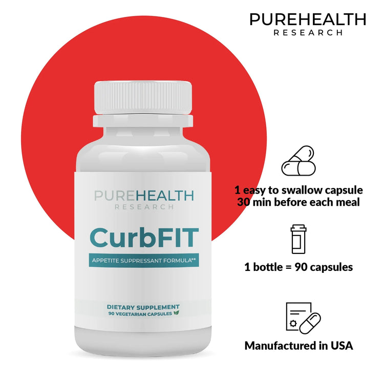 CURBFIT by  Doctor-Approved Weight Management Formula Carbs Breakdown & Fat Storage Metabolic Boosters Accelerate, 90 Capsules