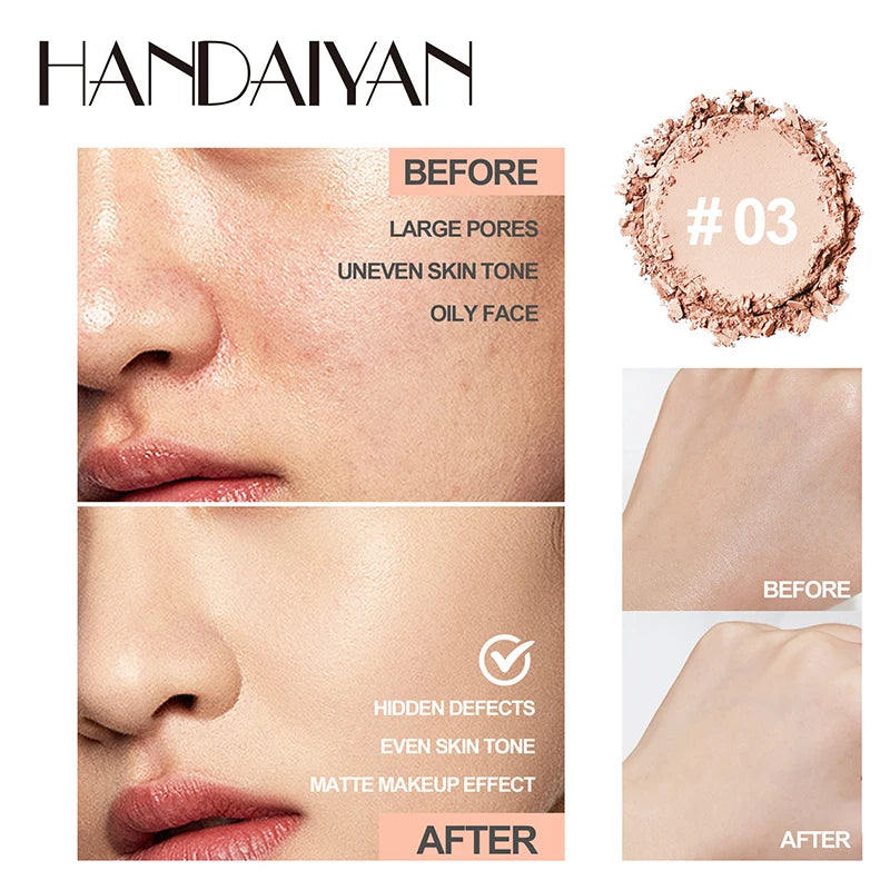 24 Hour Oil Control Pressed Powder Natural Matte Brighten Lasting Waterproof Setting Loose Powder Nude Translucent Powder Makeup