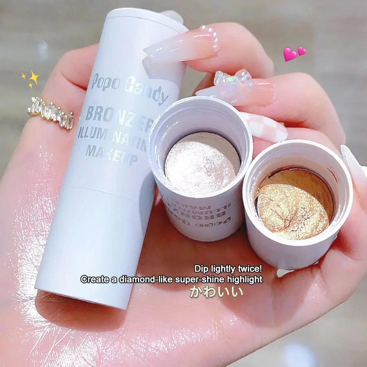 3 Colors Makeup Highlighter Stick Champagne Gold Glitter Contouring Bronzer Shimmer Powder Brighten Face Highlight Illuminator