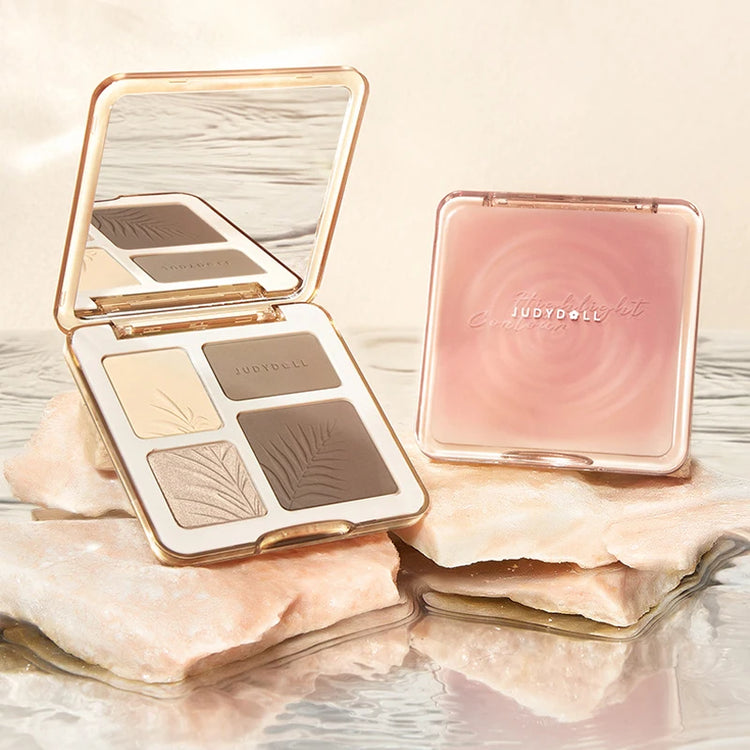 Judydoll Highlight Facial Contouring Palette Matte Brighten Three-Dimensional Shadow Lasting Glow Shimmer Powder Cosmetics