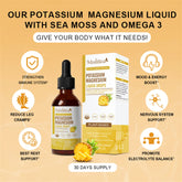 Potassium Magnesium Supplement with Potassium 200Mg, Magnesium Complex 1100Mg, Calcium 100Mg, Vatmin D3&K2, Vegan Drops for Muscle & Bone Health, Leg Cramps, Heart Support, 2 Fl Oz