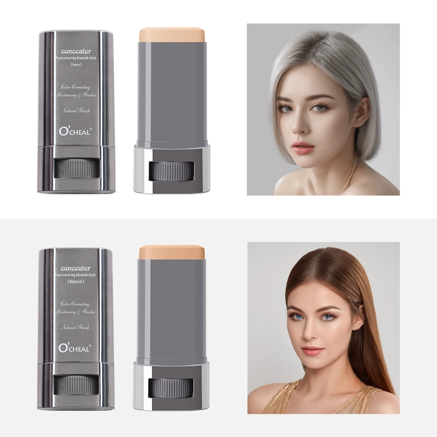 Ocheal Face Foundation Contour Stick Long-Wear Lightweight Brighten Stick Concealer Bronzer Contouring Makeup Pen