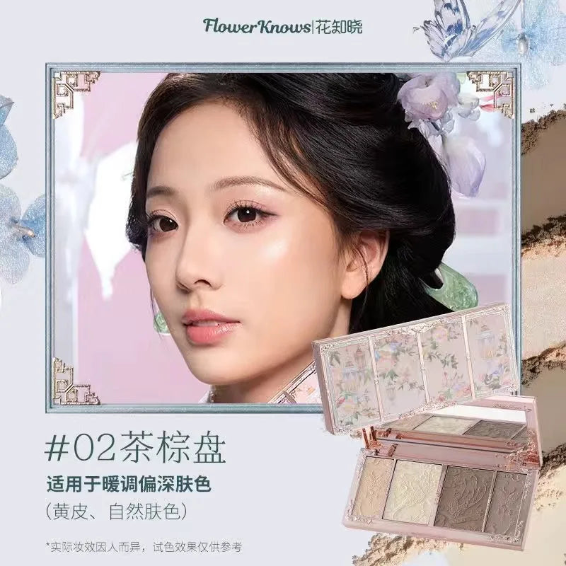 Flower Knows Butterfly Highlight Long Lasting Matte Natural Nose Shadow Brightening Contour Modification Face Makeups