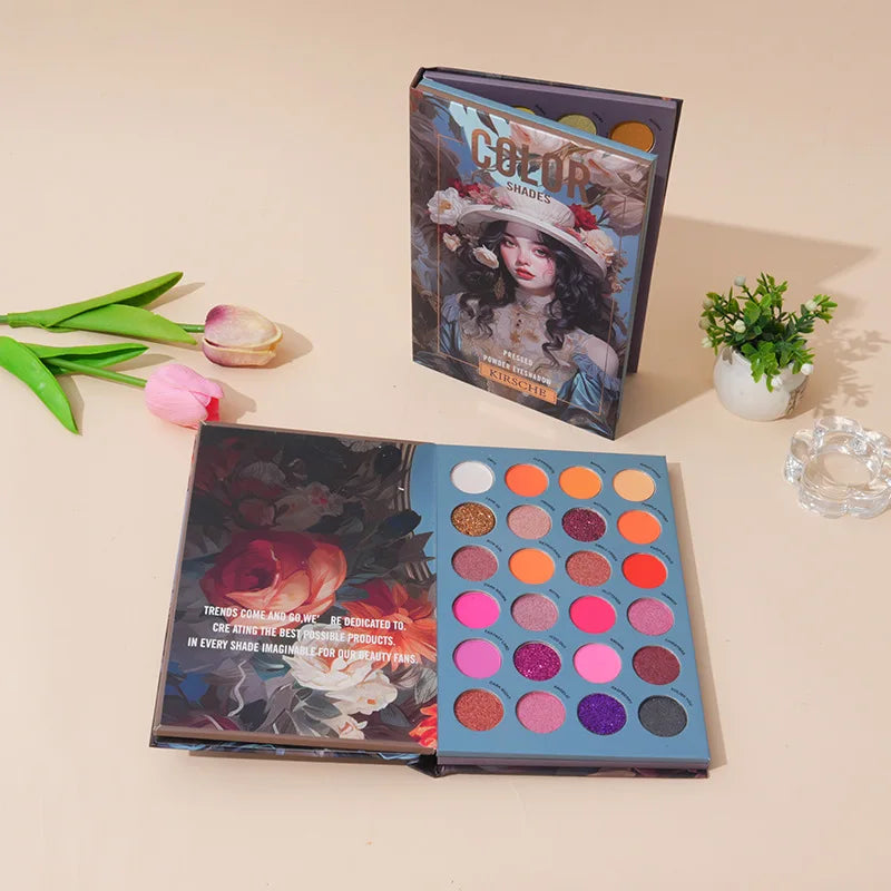 Book Highlight Powder Blusher Set Lasting Eye Shadow BOOK Plate Stage Makeup
