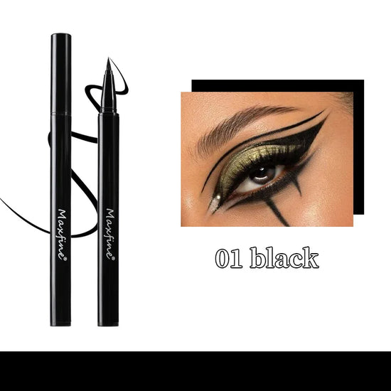 1PC Black Liquid Eyeliner Pen Ultra-Fine Eye Liner Tip Long-Lasting Quick Drying Anti-Sweat Waterproof Smooth Matte Eyeliner