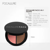 Blush Contour Highlight Palette 3 in 1 Face Makeup Set Long Lasting Highlighter Blusher Palette Natural Cosmetics