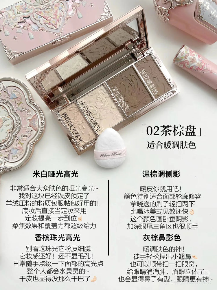 Flower Knows Butterfly Highlight Long Lasting Matte Natural Nose Shadow Brightening Contour Modification Face Makeups