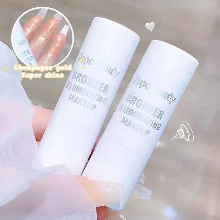 3 Colors Makeup Highlighter Stick Champagne Gold Glitter Contouring Bronzer Shimmer Powder Brighten Face Highlight Illuminator