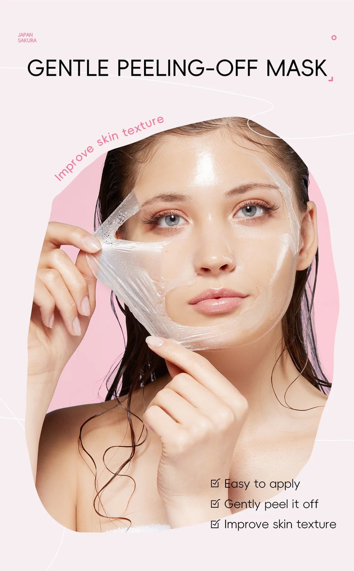 Sakura Peeling Face Mask Deep Cleansing anti Aging Hydrating Repairing Brighten Skin Tone Facial Skin Care 50G