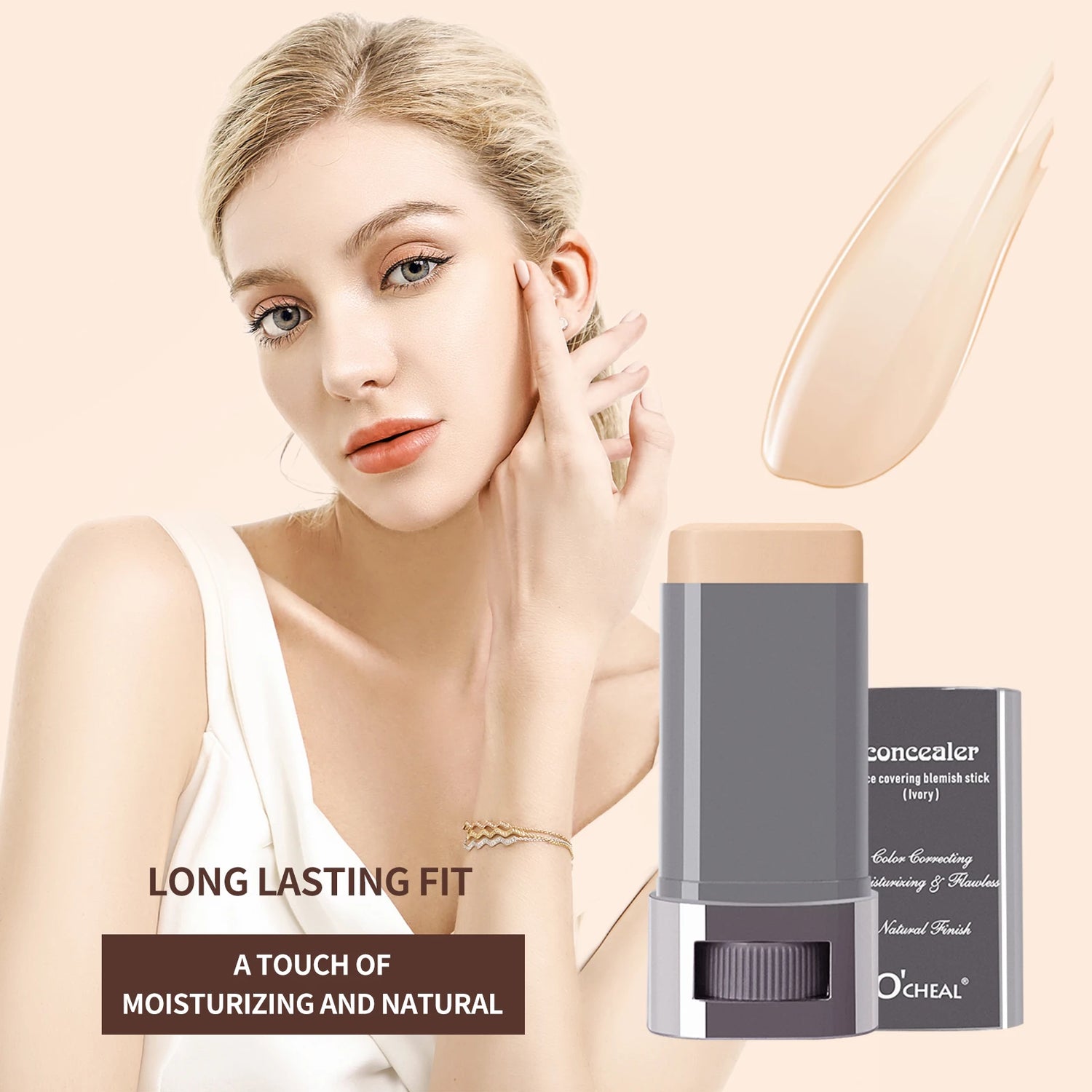 Ocheal Face Foundation Contour Stick Long-Wear Lightweight Brighten Stick Concealer Bronzer Contouring Makeup Pen