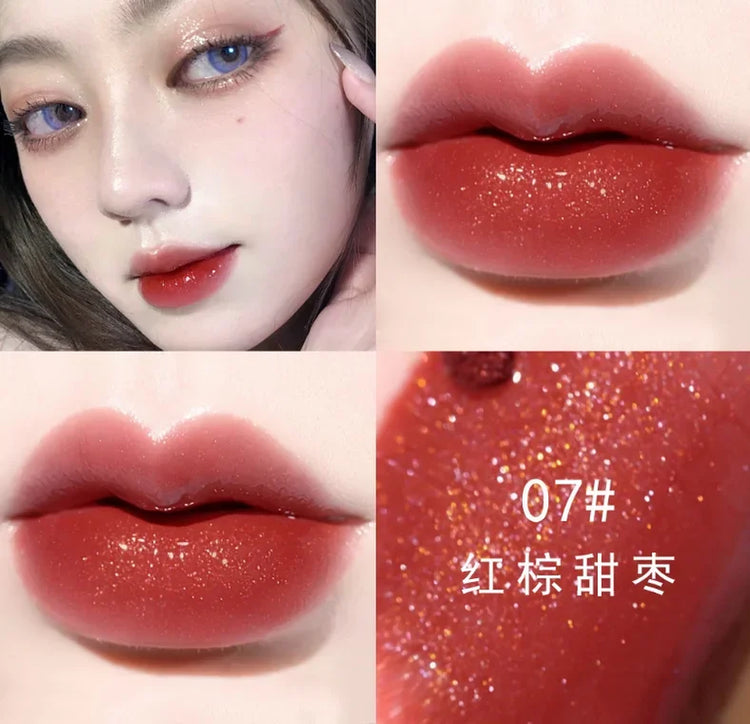 6 Colors Crystal Jelly Moisturizing Plumping Lip Gloss Makeup Sexy Plump Lip Glow Oil Tinted Lip Plumper Pearl Ribbon Shines