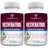 Resveratrol Supplement 1200Mg (2 Pack) - Trans-Resveratrol Extra Strength Antioxidant, Vegan Capsules