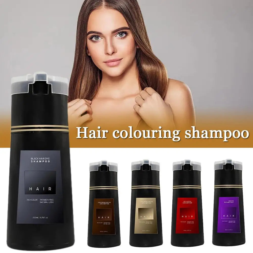 Nova Hair Dye Shampoo,Nova Hair Instant Dye Shampoo,Hair Dye Coloring Shampoo for Gray Hair Nourish Hair Care 200Ml