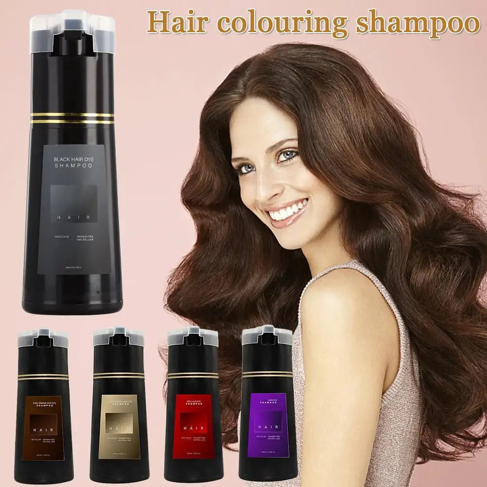 Nova Hair Dye Shampoo,Nova Hair Instant Dye Shampoo,Hair Dye Coloring Shampoo for Gray Hair Nourish Hair Care 200Ml